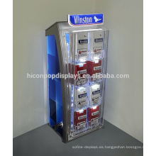 Vitrina de plexiglás con accesorio minorista de tienda de marca de tabaco, cigarrillo comercial llevado a la venta